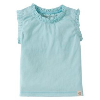Burts Bees Baby Toddler Girls Ruffle Tank   Clearwater 2T