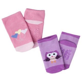 Circo Infant Toddler Girls 2 Pack Casual Socks   Pink/Purple 12 24 M