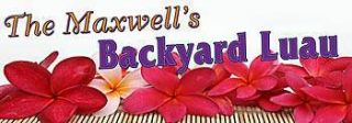 Backyard Luau Party Personalized Vinyl Banner    36 x 104 Inches, Red, Violet, White