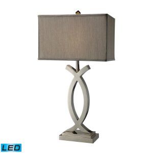 Dimond Lighting DMD D1864 LED Rowley Table Lamp with Light Grey Faux Silk Shade