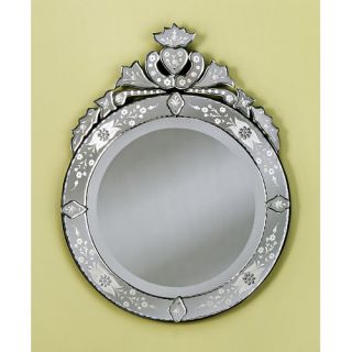 Venetian Gems Round Wall Mirror VG 001 clear