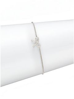 Diamond Bow Bracelet   White Gold