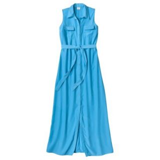 Merona Womens Maxi Shirt Dress   Caribbean Blue   L