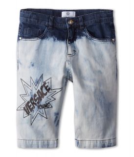 Versace Kids Boys Bleached Denim Jean Shorts Boys Shorts (Blue)