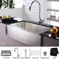 Kraus KHF20036KPF1621KSD30CH 36 inch Farmhouse Single Bowl Stainless Steel Kitchen Sink with Chrome Kitchen Faucet and Soap Dispenser