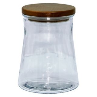 Threshold Curved Glass Canister with Wood Lid   (Medium)