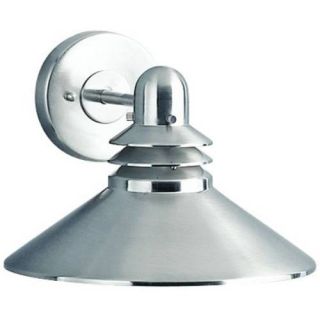 Kichler 9044NI Outdoor Light, Hard Contemporary Wall 1 Light Fixture Brushed Nickel