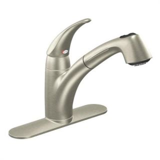 Moen 7560CSL Extensa Series Single Handle Low Arc Pullout Kitchen Faucet, Stainless Steel