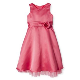 Rosenau Girls Lace Overlay Dressy Dress   6X Coral