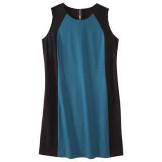 Mossimo Womens Plus Size Sleeveless Ponte Color block Dress   Blue/Black 4