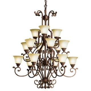 Kichler 2218TZG Transitional 15 Light Fixture Tannery Bronze w/ Gold Accent