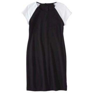 Mossimo Petites Short Sleeve Ponte Dress   Black/White MP