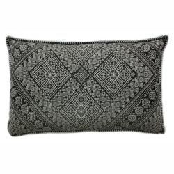 Nuloom Decorative Moroccan Embroidered Black Pillow (Black Pillow shape RectangleDimensions 18 inches wide x 30 inches longCover CottonFill CottonCare instructions Spot cleanThe digital images we display have the most accurate color possible. However