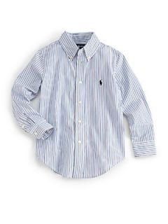 Ralph Lauren Toddlers & Little Boys Striped Cotton Shirt   Blue Striped