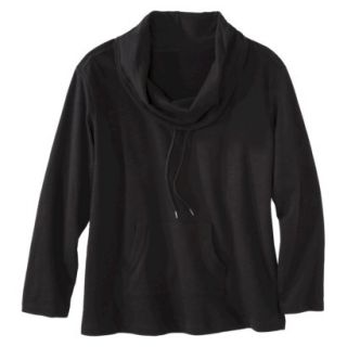 Pure Energy Womens Plus Size Long Sleeve Pullover   Black X