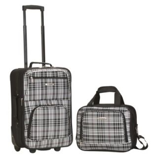Rockland 19 Rolling Carry On With Tote   Black Cross