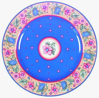 Misono Avignon Salad Plate, Fine China Dinnerware   Orange&Yellow Floral On Blue