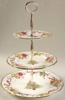Royal Albert Old Country Roses Christmas Tree 3 Tiered Serving Tray (DP, SP, BB)