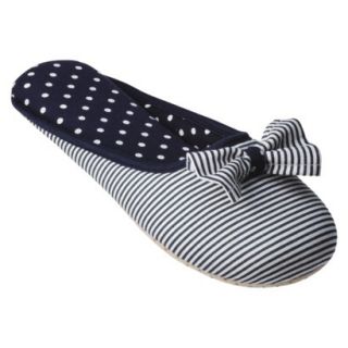 Gilligan & OMalley Womens Bow Slide Slipper   Admiral Blue Stripe M/L