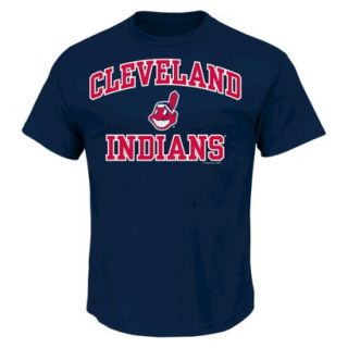 MLB Mens Cleveland Indians T Shirt   Navy (M)
