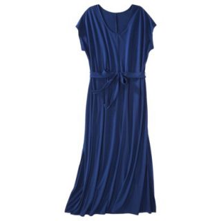 Merona Womens Plus Size Short Sleeve V Neck Maxi Dress   Blue 2