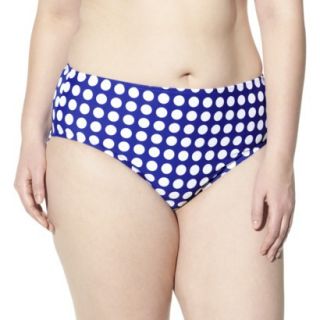 Womens Plus Size Bikini Swim Bottom   Cobalt Blue/White 24W