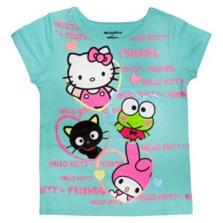 Hello Kitty & Friends Infant Toddler Girls Short Sleeve Tee   Green 2T
