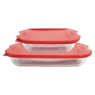 Anchor Hocking Glass Embrace Bake Set with Lid   Clear/Red