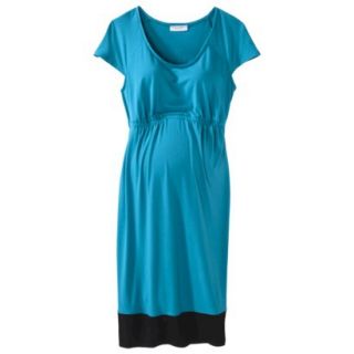 Liz Lange for Target Maternity Short Sleeve Dress   Teal/Black M