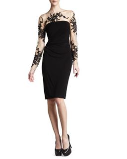 Womens Illusion Lace Cocktail Dress   David Meister