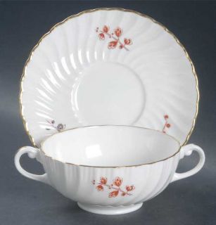 Royal Worcester Lynbrook Footed Cream Soup Bowl & Saucer Set, Fine China Dinnerw