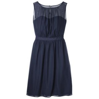 TEVOLIO Womens Plus Size Chiffon Illusion Sleeveless Dress   Academy Blue   20W