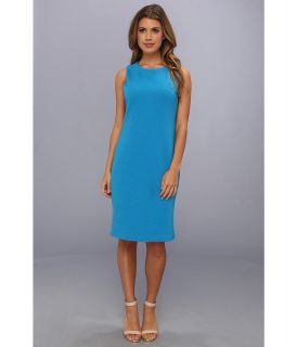 Calvin Klein Ribbed Matte Jersey Dress Womens Dress (Blue)