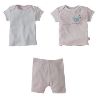 Burts Bees Baby Infant Toddler Girls 3 Piece Short Sleeve Butterfly Pajama