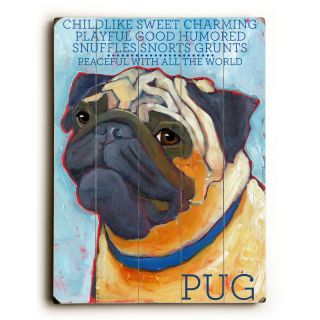 Artehouse Pug Wooden Wall Art   14W x 20H in. Brown   0004 1986 26