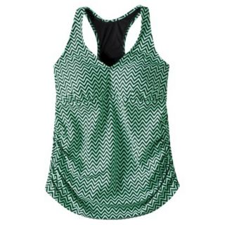 Pure Energy Womens Plus Size Racer back Tankini Swim Top   Blue/Green 14W