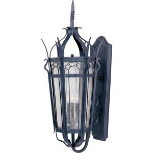 Maxim MAX 30043CDCF Cathedral 3 Light Outdoor Wall Lantern
