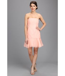 Donna Morgan Strapless Silk Organza Womens Dress (Khaki)