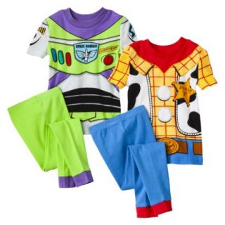 Disney Toy Story Toddler Boys 4 Piece Short Sleeve Pajama Set   Yellow/Gray 2T