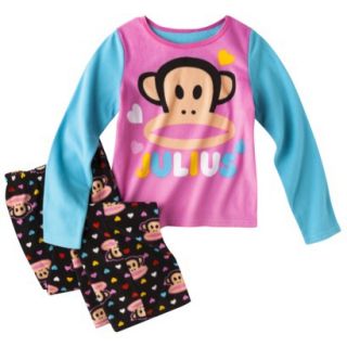 Paul Frank For Target Girls 2 Piece Fleece Long Sleeve Pajama Set   Black 8