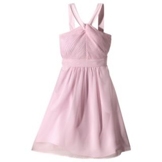 TEVOLIO Womens Plus Size Halter Neck Chiffon Dress   Pink Lemonade   24W