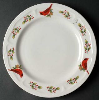 Gibson Designs Winter Birds Dinner Plate, Fine China Dinnerware   Birds,Pine Con