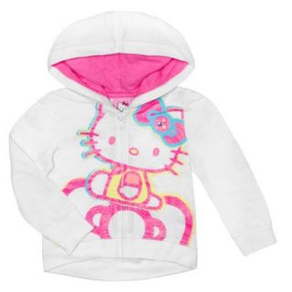 Hello Kitty Infant Toddler Girls ZipUp Hoodie   White 4T