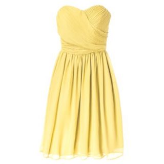 TEVOLIO Womens Plus Size Chiffon Strapless Pleated Dress   Sassy Yellow   28W