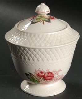 Spode Lady Anne Sugar Bowl & Lid, Fine China Dinnerware   Mansard, Roses Center