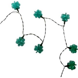 20ct Green Battery Operated LED Shamrock String Lights