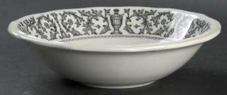 Kensington Staffords Queen Anne Black Rim Cereal Bowl, Fine China Dinnerware   B