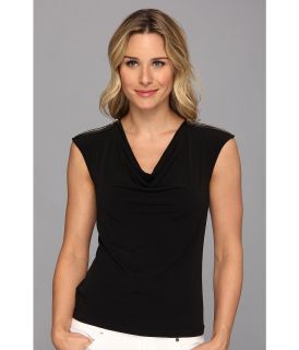 Calvin Klein Shoulder Zipper Top Womens Sleeveless (Black)