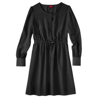 Merona Womens Long Sleeve Easy Waist Dress   Black   M