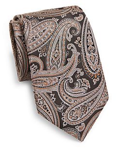 Silk Paisley Print Tie